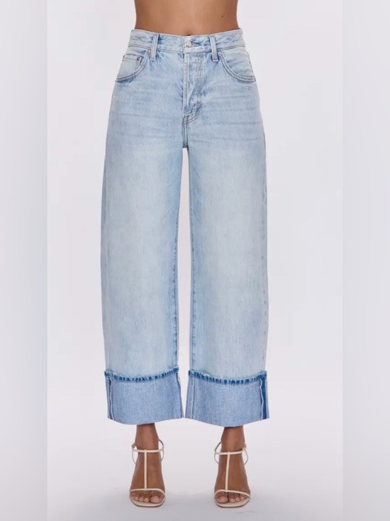 pistola Denim - Pistola Light Blue Wide Leg Cropped Jeans
